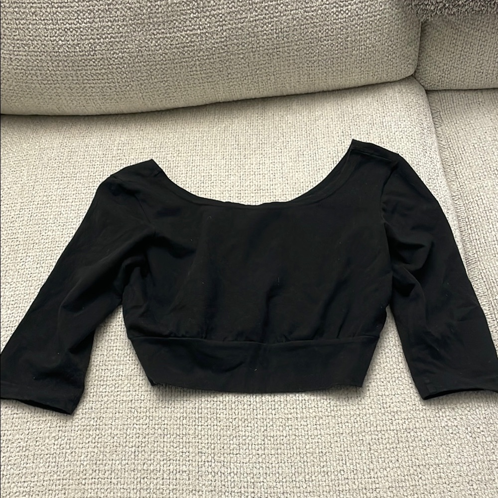 Black Fitted Crop Top